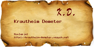 Krautheim Demeter névjegykártya